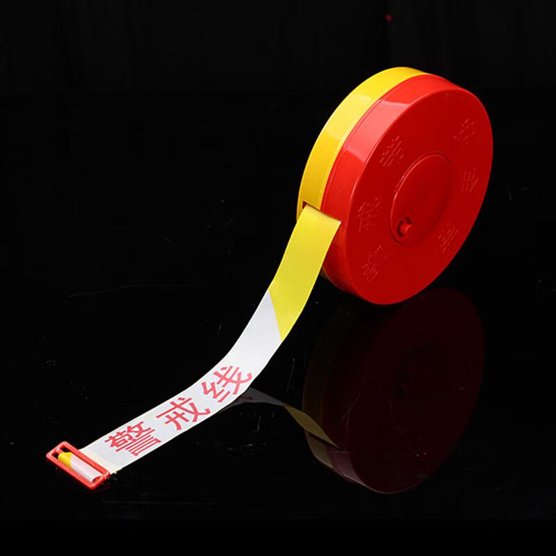 谋福 6380 警戒线盒装警示带 (盒装5cm*125m警戒线黄白)  3个起订按（个）销售
