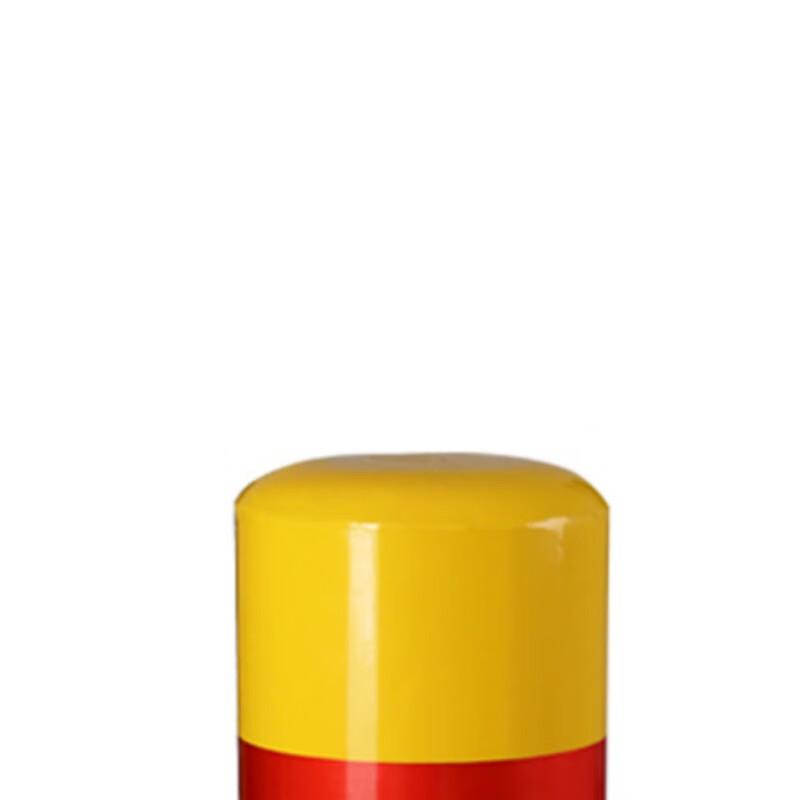 谋福 1145 警示柱反光停车桩 铁立柱 （43CM红黄警示柱固定（配螺丝）  2个起订按（个）销售