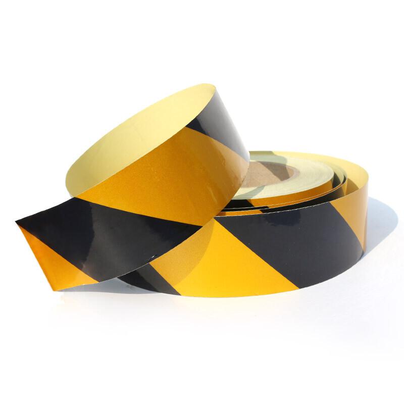 谋福 84072 反光胶带 反光膜警示胶带 长45.7米（10cm宽 黄黑色 ）  2卷起订按（卷）销售