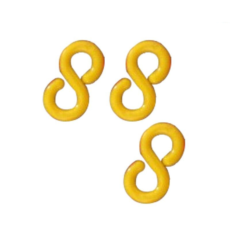 谋福 84113 S扣警示塑料链条S扣 （黄色链条S扣 10个装）  6包起订按（包）销售