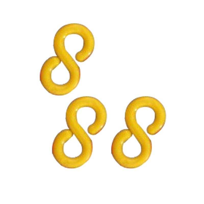 谋福 84113 S扣警示塑料链条S扣 （黄色链条S扣 10个装）  6包起订按（包）销售