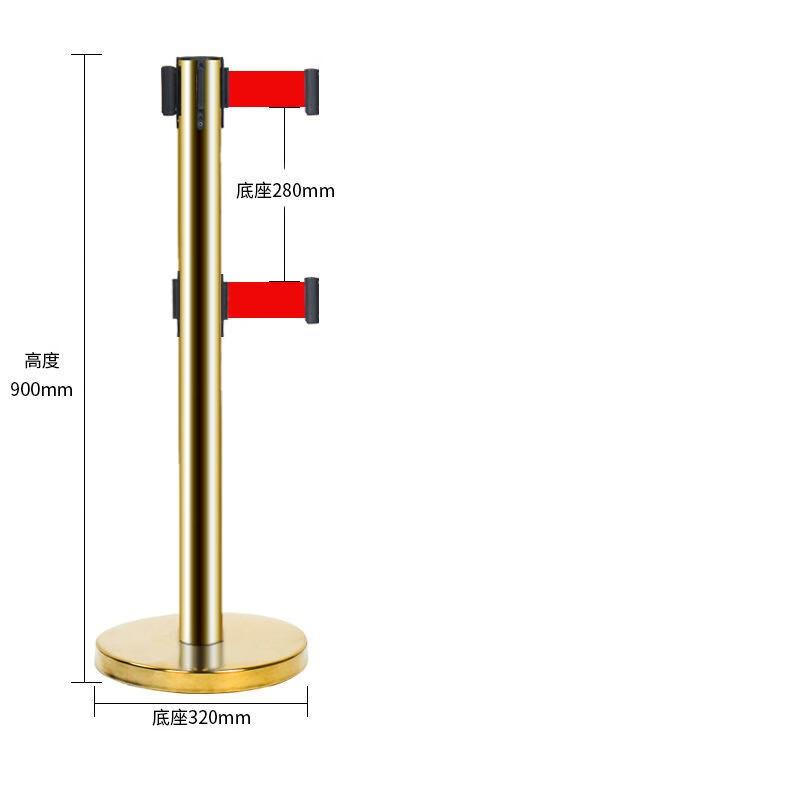 谋福 49 隔离护栏隔离带栏杆警戒线伸缩带 【3米双层(钛金色1根)】按（根）销售
