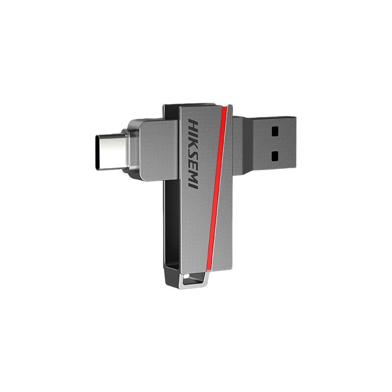 HIKSEMI HS-USB-UB302Z U盘 高速闪存盘 32GB USB3.2 读速150MB/s 双头接口 深空灰按个销售