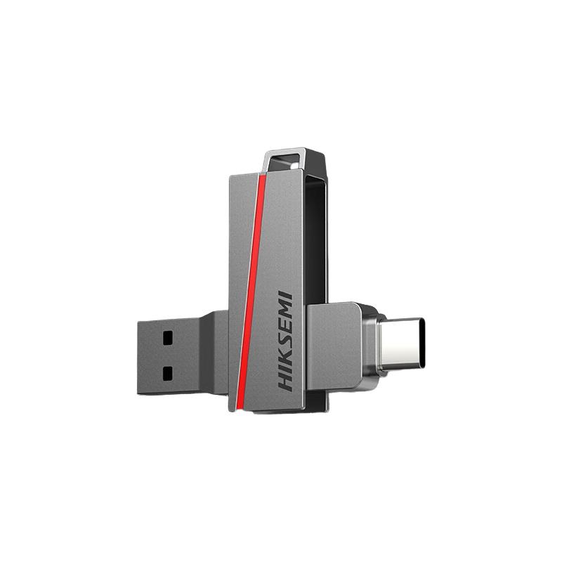 HIKSEMI HS-USB-UB302Z U盘 高速闪存盘 32GB USB3.2 读速150MB/s 双头接口 深空灰按个销售