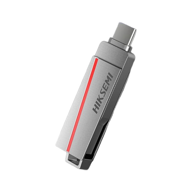 HIKSEMI HS-USB-UB302Z U盘 高速闪存盘 128GB USB3.2 读速150MB/s 双头接口 深空灰按个销售
