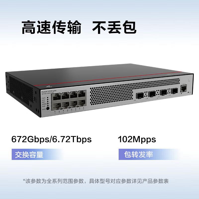 华为 坤灵 S5735S-L8P4S-QA2 千兆POE供电交换机 8口千兆电口+4口千兆光口  弱三层Vlan网管核心汇聚按（台）销售