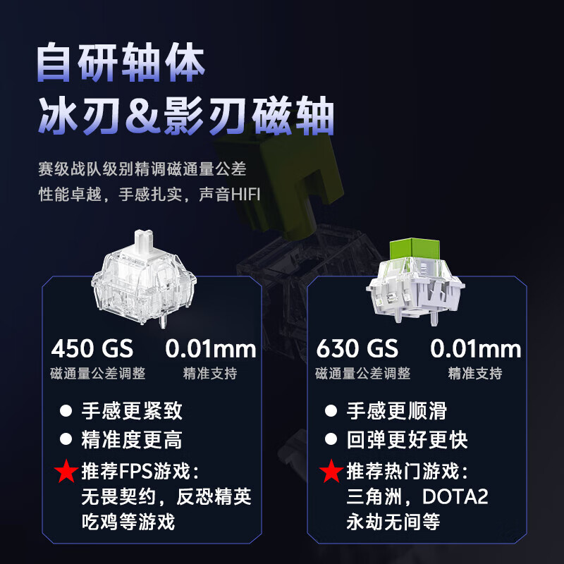 达尔优 COOL68 磁轴机械键盘 有线 云海蓝按个销售