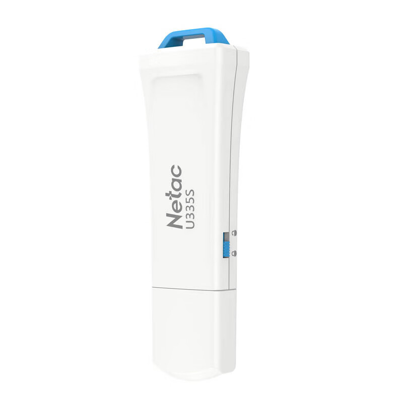 朗科 U335S U盘 64G 白蓝色 USB3.0写保护开关防病毒入侵防误删按个销售