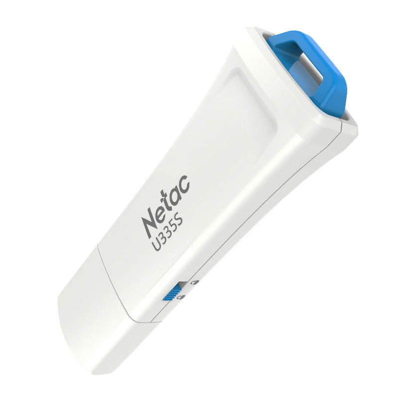 朗科 U335S U盘 64G 白蓝色 USB3.0写保护开关防病毒入侵防误删按个销售