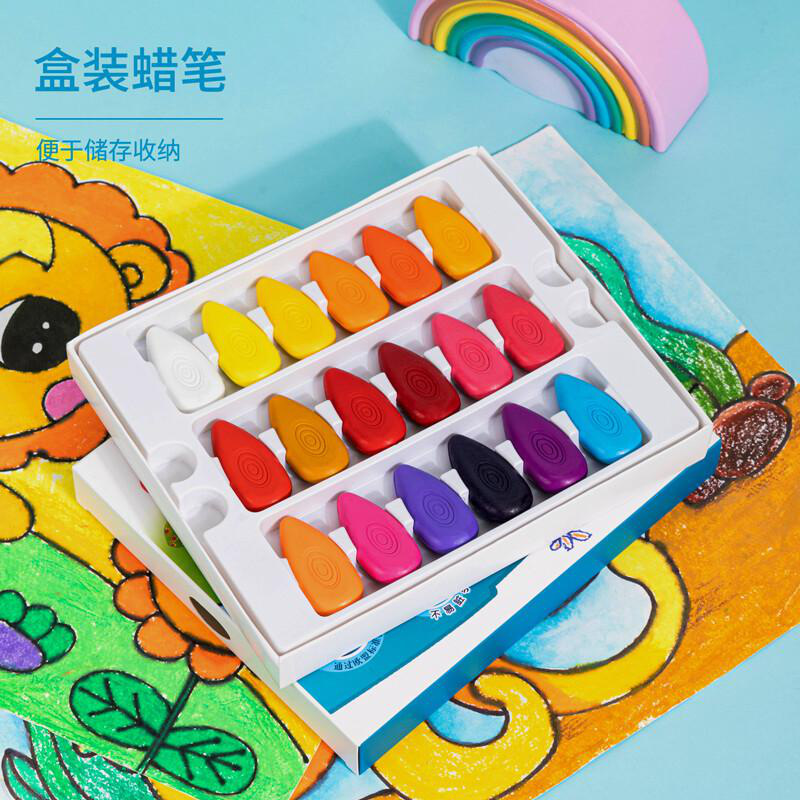 得力 72074-36 水滴蜡笔 36色/盒按（盒）销售