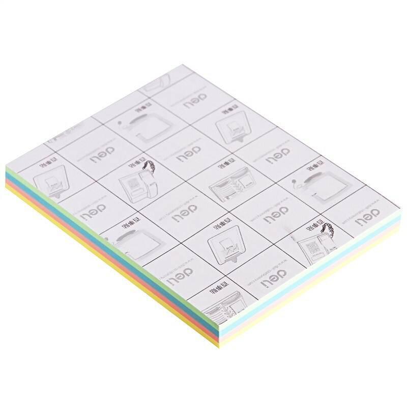 得力 9083 四彩便签纸/便签本/便利贴/百事贴 76*101mm 混色 4色100张按本销售