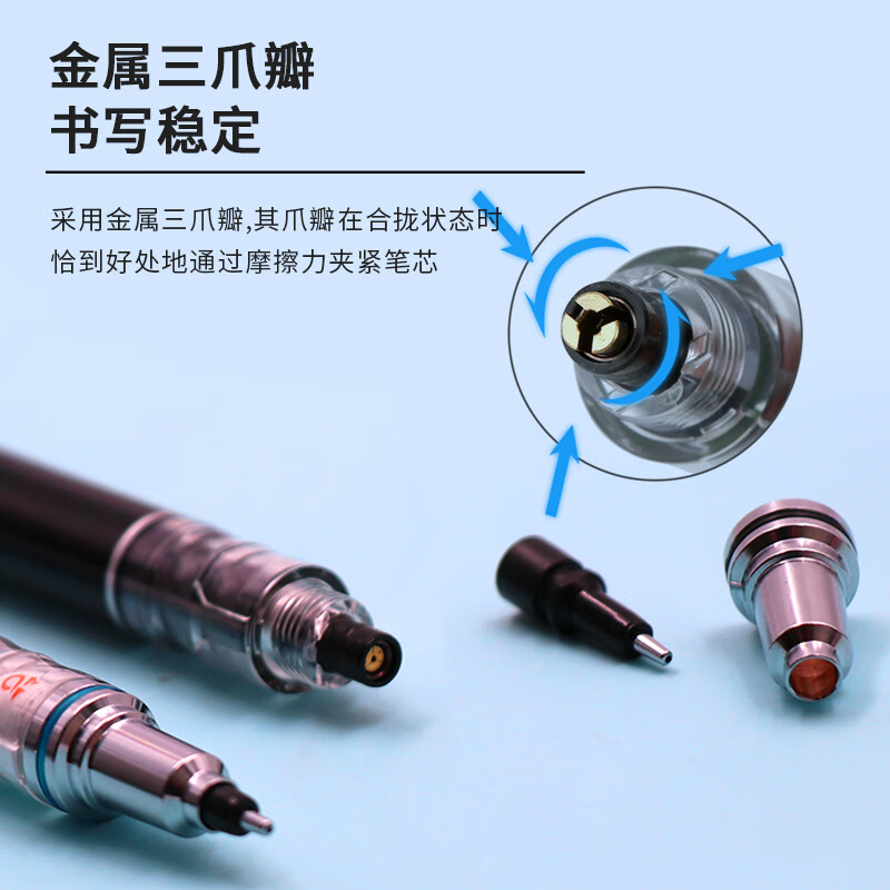 三菱 M5-559 KURUTOGA自动铅笔不断铅绘图学生考试铅笔 0.5mm 黑色杆按支销售