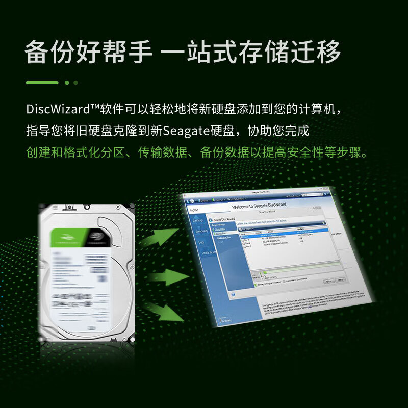 希捷 ST4000DM004 捷酷鱼BarraCuda系列台式机机械硬盘 4TB 5400转 256MB按个销售