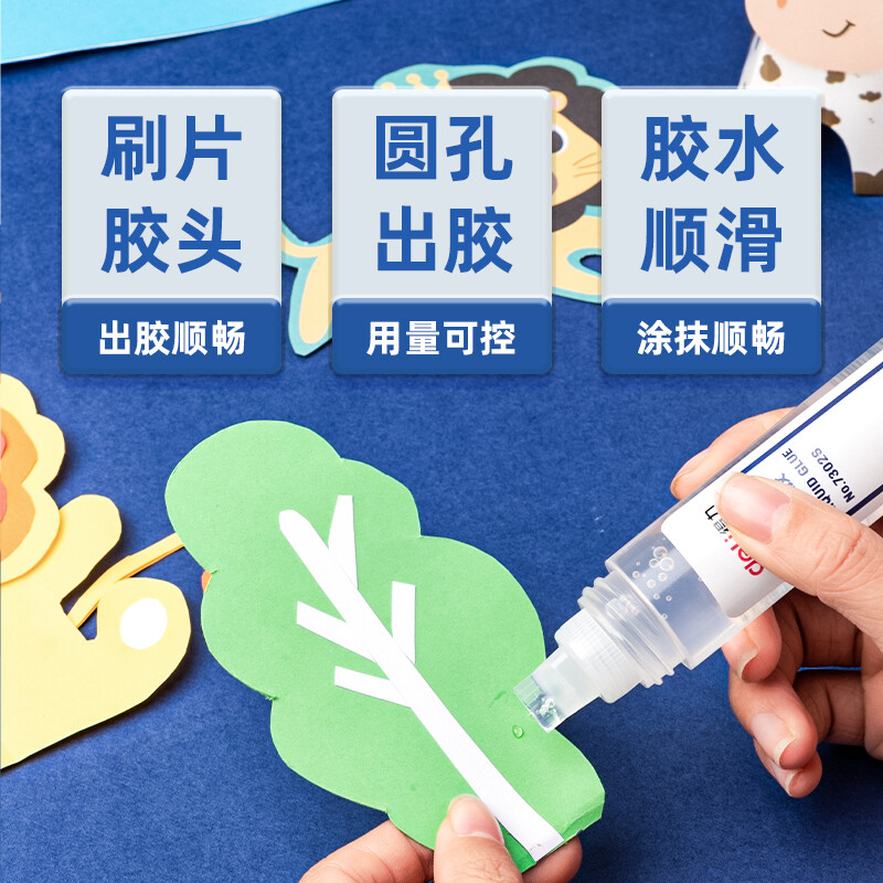 得力 P07302S 50ml刷片胶头高透明可水洗高粘液体胶 24支装按盒销售