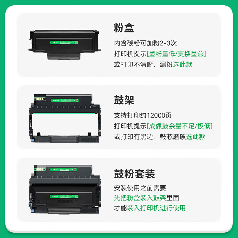 才进 LT3310H 黑白激光打印机墨盒带芯片 大容量粉盒+鼓架/1套 4000页 适用联想LT3310H粉盒G331DN硒鼓LT3310墨粉盒LD3310鼓架碳粉盒331dn按套销售 才进 LT3310H 黑白激光打印机墨盒带芯片 大容量粉盒+鼓架/1套 4000页 适用联想LT3310H粉盒G331DN硒鼓LT3310墨粉盒LD3310鼓架碳粉盒331dn按套销售