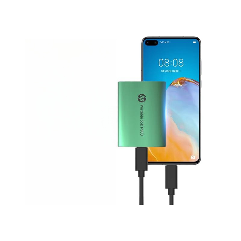 惠普 P900 USB3.2 ssd 2000MB/s Type-C接口移动固态硬盘(PSSD) 4TB 孔雀绿 适配惠普电脑按个销售