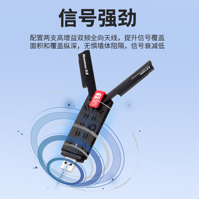 纽曼 AX1800 无线网卡 [WiFi6]1800M双频双天线网卡按个销售