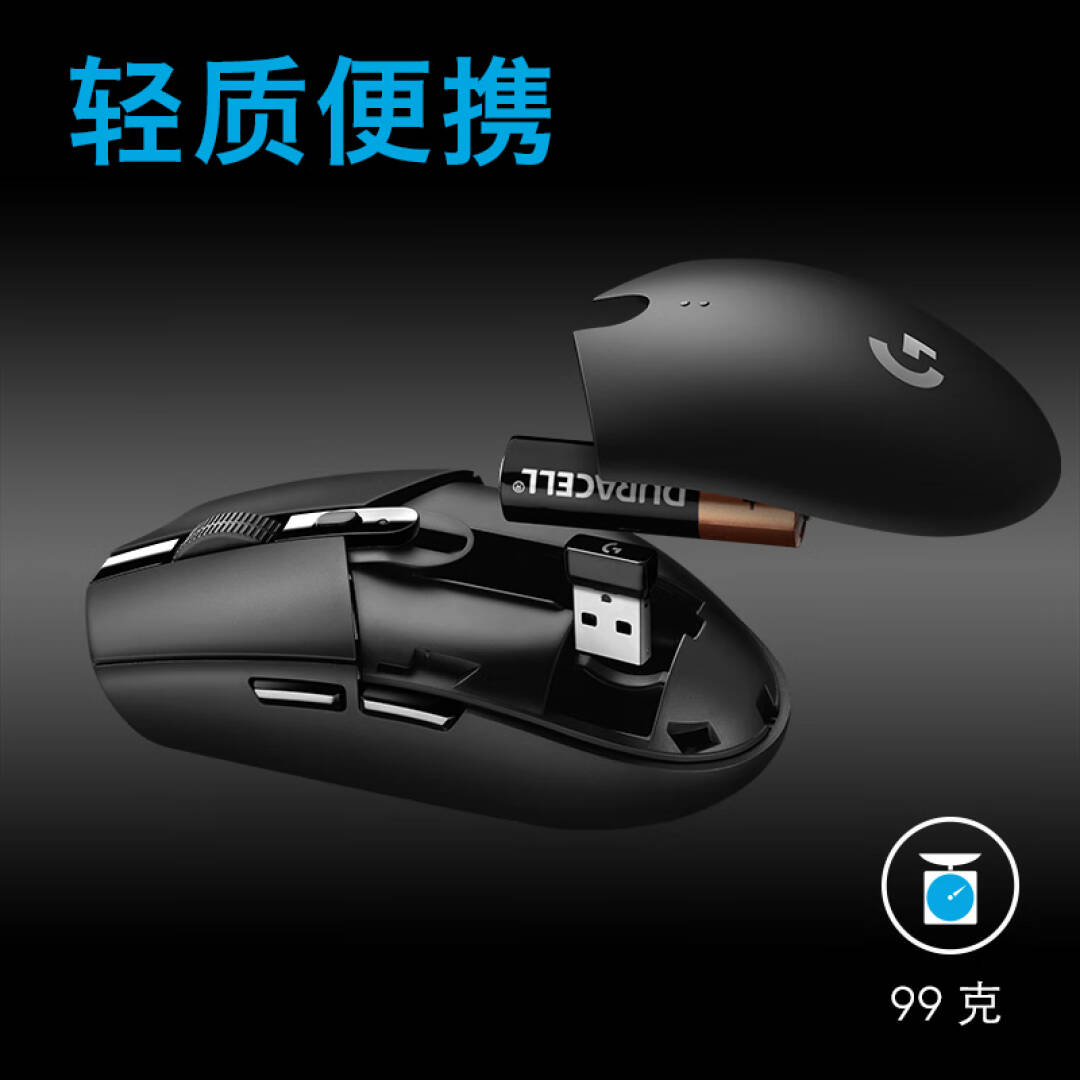 罗技 G304 LIGHTSPEED无线鼠标轻质便携 白色按个销售