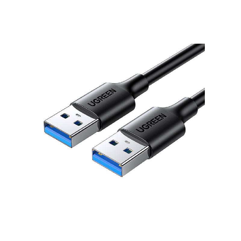 绿联 US128 USB3.0数据线公对公 移动硬盘盒高速传输双公头连接线 2米 黑色按根销售