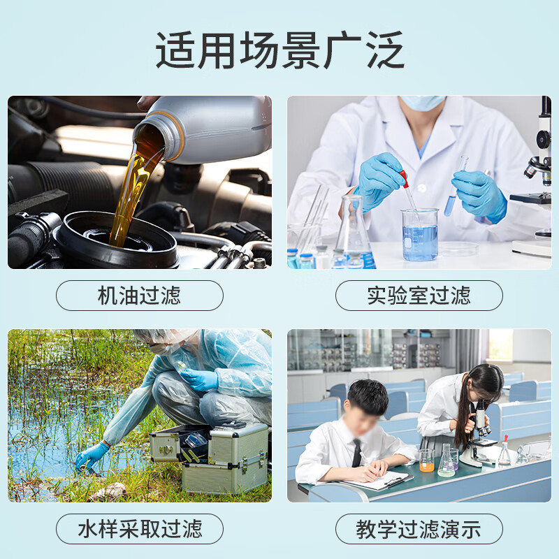 比克曼生物 18cm快速 双圈机油检测试纸圆形加厚化学分析定性滤纸 100张/盒按盒销售