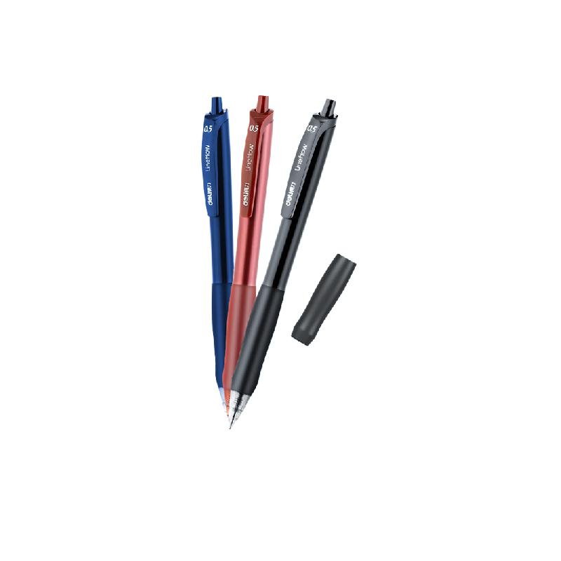 得力 S60-12 臻顺滑按动中性笔 0.5mm 9黑2红1蓝12支/盒按盒销售