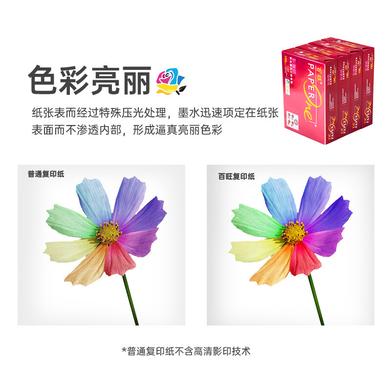 百旺 红百旺 A4打印纸彩激纸数码专用 100g500张*4包按箱销售