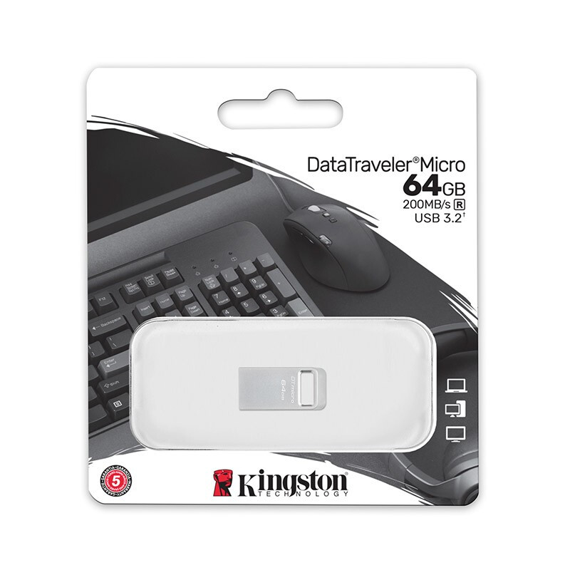 金士顿 DTMC3G2 USB3.2 Gen1 U盘 银色金属 64GB 读速200MB/s按个销售