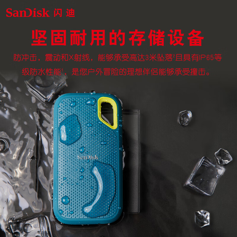 闪迪 SDSSDE61-4T00-Z25M Nvme移动固态硬盘（PSSD）E61 极速卓越版松柏青 读速1050MB/s 4TB按个销售
