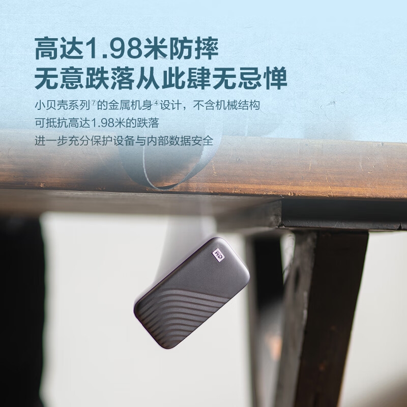 西部数据 WDBAGF0020BGY-CESN NVMe 移动固态硬盘（PSSD）My Passport随行SSD type-c接口 1050MB/s 2TB  深空灰按个销售