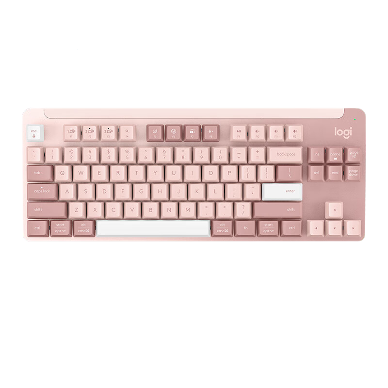 罗技 K855 无线蓝牙机械键盘 优选系列 84键 粉色 TTC红轴 带Logit Bolt接收器按个销售