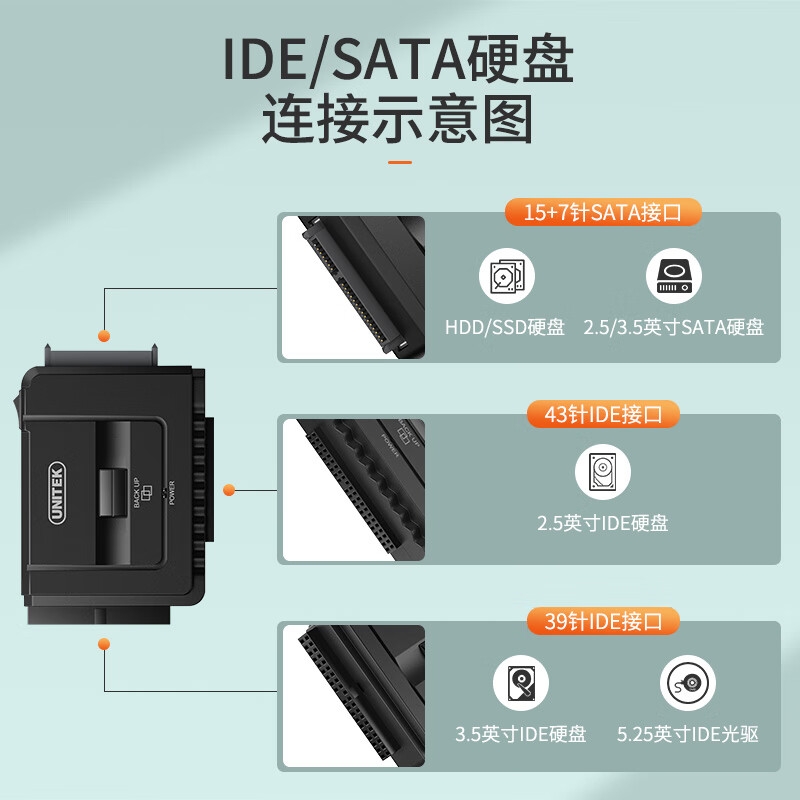 优越者 Y-3321 易驱线  USB3.0转SATA IDE带电源转接头2.5/3.5英寸硬盘数据线按个销售