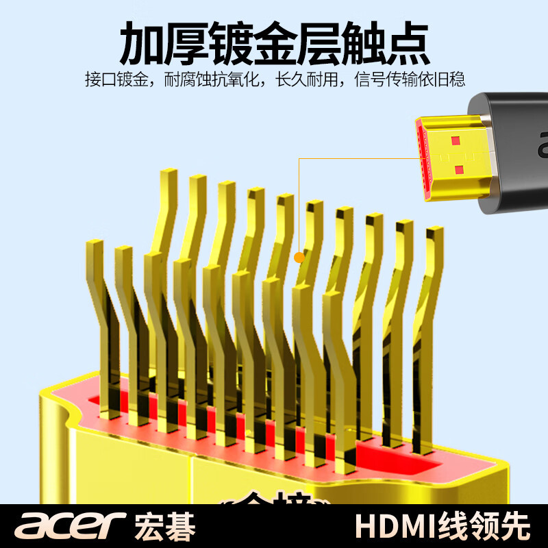 宏碁 HDMI线2.0版 3D视频线工程级笔记本电脑显示器数据连接线 4K超高清线1.5米按根销售 宏碁 HDMI线2.0版 3D视频线工程级笔记本电脑显示器数据连接线 4K超高清线1.5米按根销售