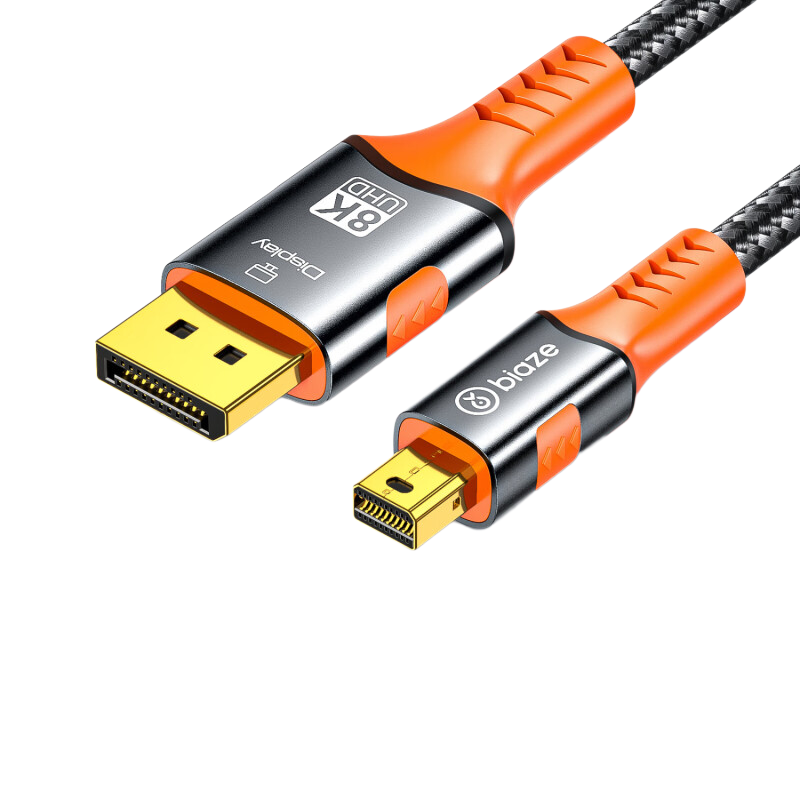 毕亚兹 HX119 Mini DP转DP1.4版转接线 8K60Hz高清编织线-8K合金1米按根销售
