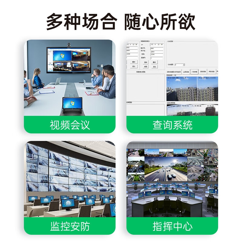 毕亚兹 ZH225 DP转HDMI/VGA/2DP四合一转换器 4k60hz高清转接头线按个销售