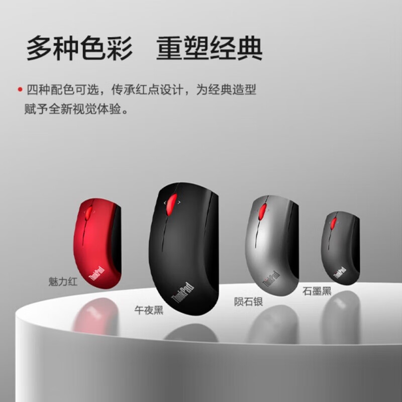 ThinkPad 无线双模鼠标 经典小红点 陨石银按个销售