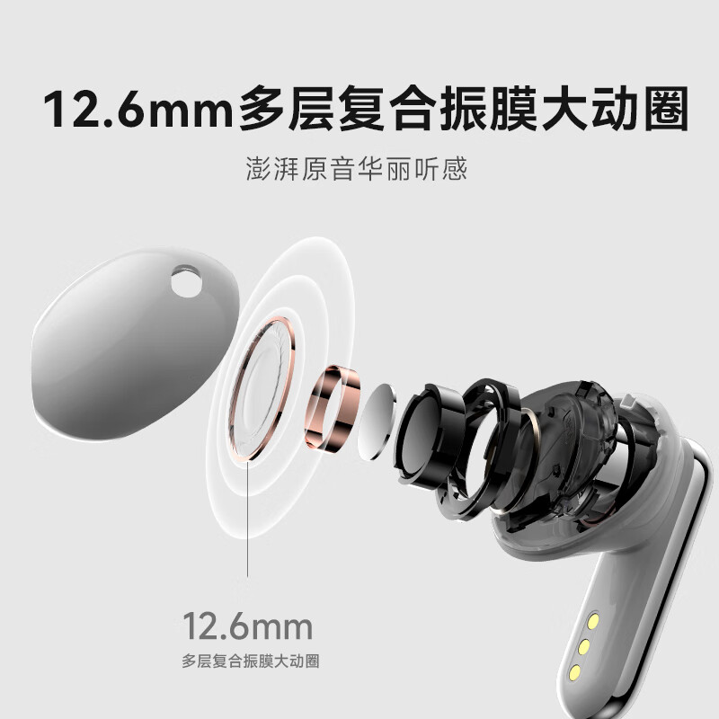 科大讯飞 XFVI-B07 录音降噪会议耳机iFLYBUDS 2 主动降噪同传听译 AI会议助理适配苹果华为 秘境黑按副销售