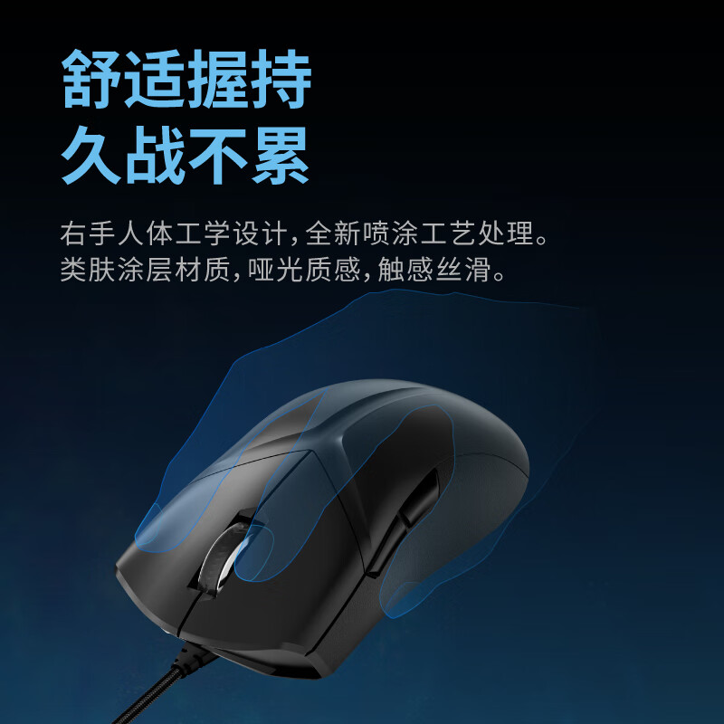 联想 拯救者M3 有线鼠标 人体工学轻量化 8000DPI 黑色按个销售