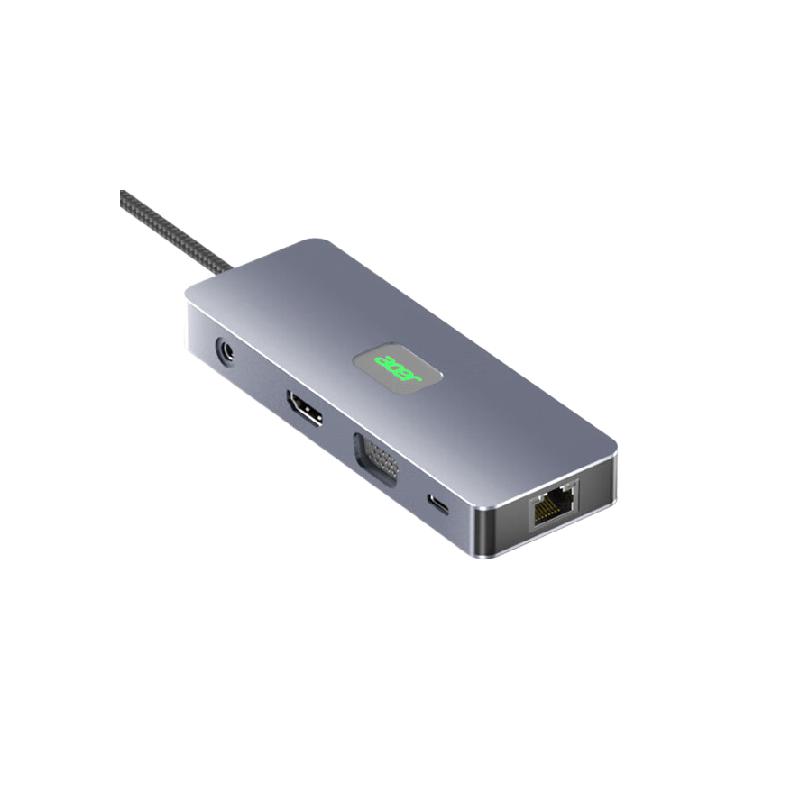 宏碁 HY41-T1160Hz 多功能扩展坞 USB-C转HDMI转换器4K60Hz投屏VGA音频千兆网口拓展坞 11合1扩展坞[升级版4K60Hz]按个销售