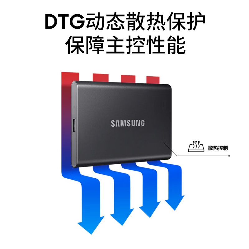 三星 T7 移动固态硬盘 1TB（PSSD）Type-c USB 3.2 蓝色按台销售