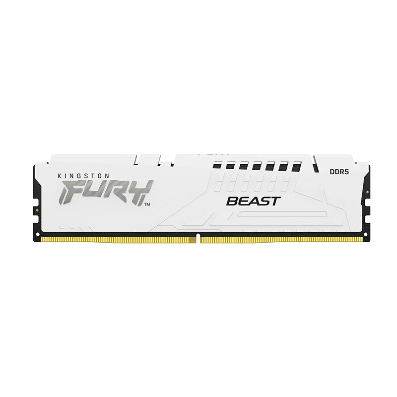 金士顿 DDR5 6400 台式机内存条 Beast 超级野兽系列 FURY 64GB(32G×2)套装 海力士A-die白按套销售