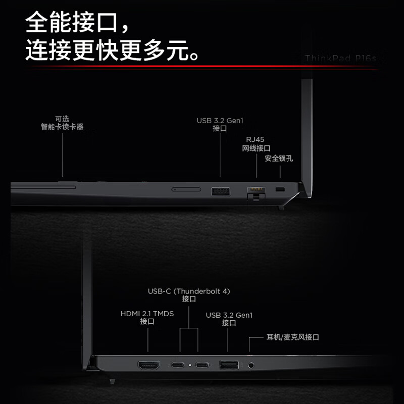 ThinkPad 14s 2024 英特尔酷睿Ultra 高性能工作站笔记本 规格 16英寸Ultra7-155H 32G 1T 16英寸Ultra7-155H 32G 1T RTX 500 Ada4GB按台销售
