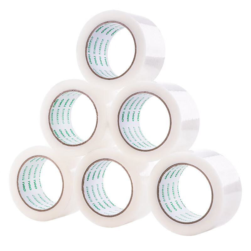 得力 33301 高品质高透明封箱胶带打包胶带 60mm*100y*45um(91.4m/卷) 24卷/箱按箱销售