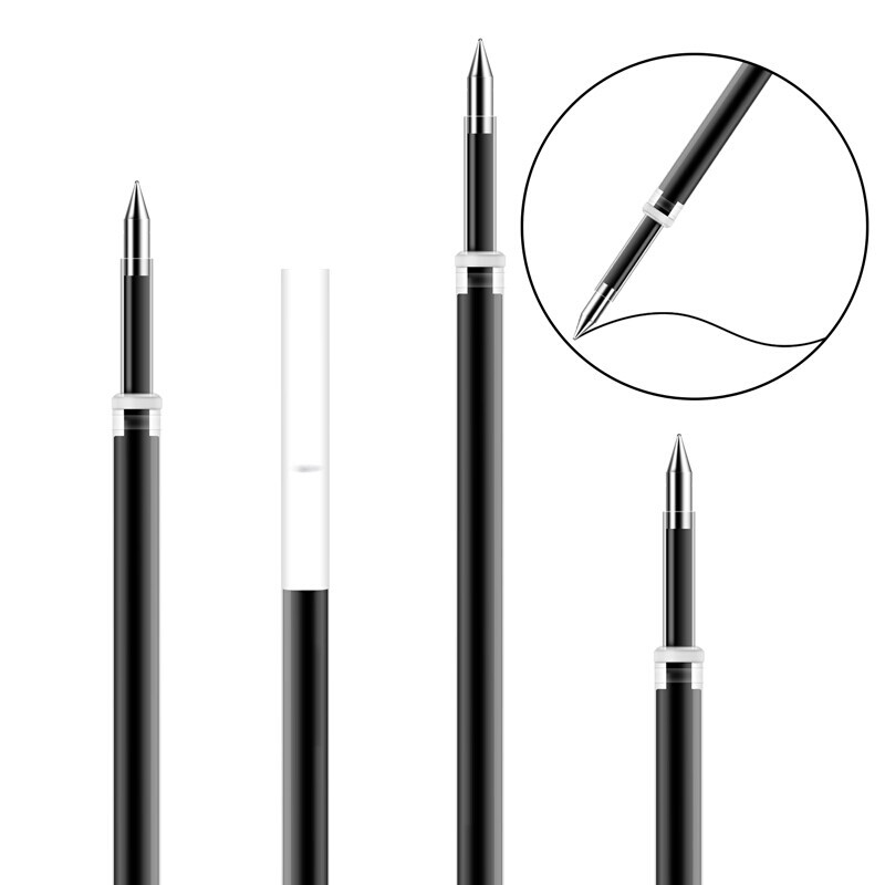 得力 S782 按动中性笔芯替芯黑色子弹头 0.5mm 20支/盒 黑色按盒销售