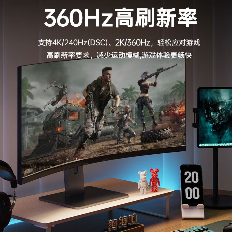 ULT-unite DP线2.1版 16K高清240/360Hz高刷兼容1.41.2笔记本连接线 编织1米按根销售