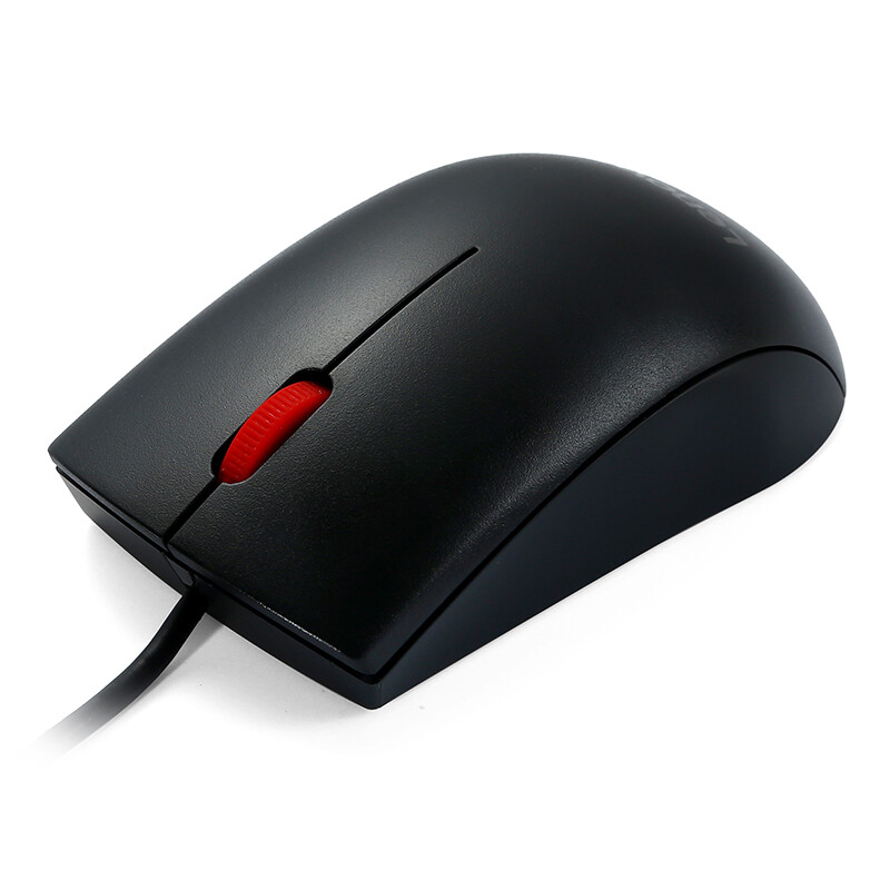 联想 M120Pro 有线+经典大红点有线笔记本台式机鼠标 黑色按个销售