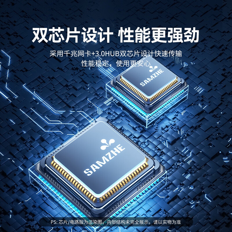 山泽 HWK08 Type-C转千兆网口扩展坞四合一分线器 4合1【千兆+USB3.0*3]按个销售