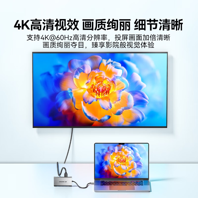 山泽 TC-DK Type-C扩展坞转HDMI千兆网线口转接头VGA音频4K拓展坞 10合1【HDMI+VGA+千兆]4K60Hz按个销售