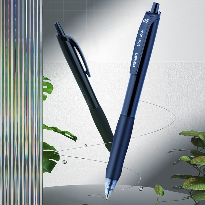 得力 S60 臻顺滑办公中性笔 子弹头 0.5mm 墨蓝色 12支/盒按盒销售