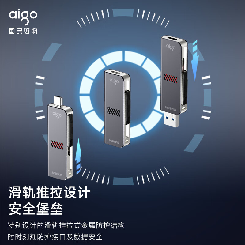 爱国者 U357 Type-C USB3.2 手机电脑双接口U盘 读速440MB/s 128GB按个销售
