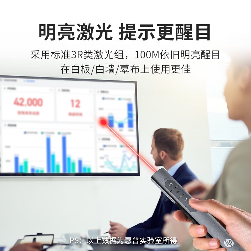 惠普 SS10 翻页笔ppt激光笔遥控翻页器 led屏可用 白色充电款按个销售